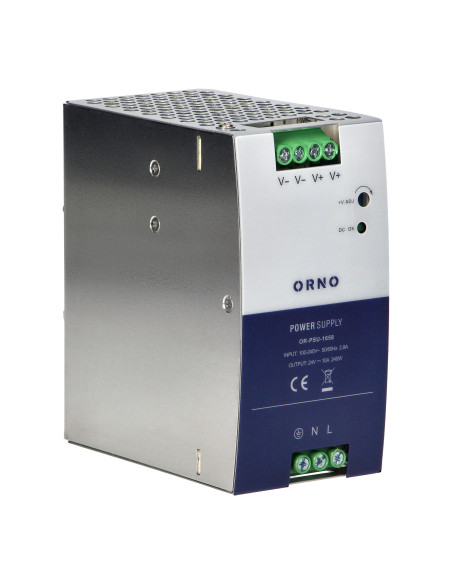 Zasilacz przemysłowy, na szynę DIN, 24VDC, 10A, 240W, w metalowej obudowie