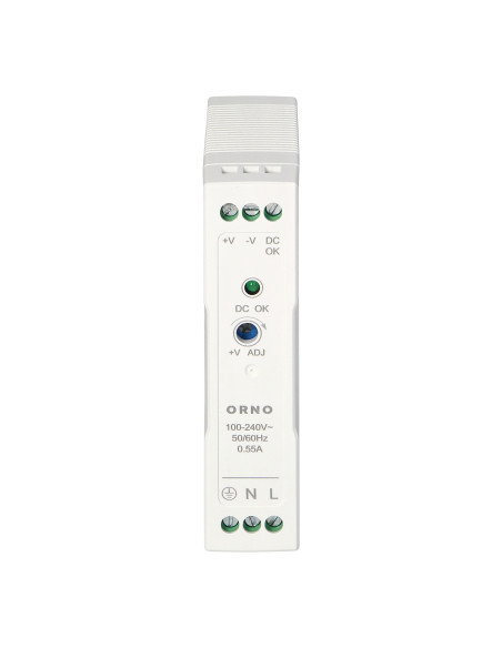 Zasilacz przemysłowy, na szynę DIN, 24VDC, 1A, 20W, w plastikowej obudowie