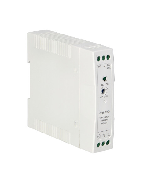 Zasilacz przemysłowy, na szynę DIN, 24VDC, 1A, 20W, w plastikowej obudowie