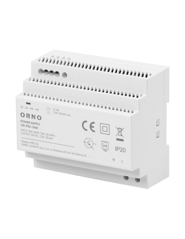 Zasilacz na szyne DIN, 12VDC, 11,3A, 135,6W, 6 modułów