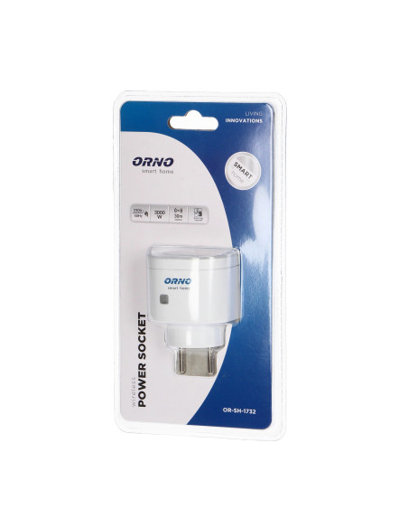 Gniazdo sieciowe ORNO Smart Home sterowane bezprzewodowo, z odbiornikiem radiowym