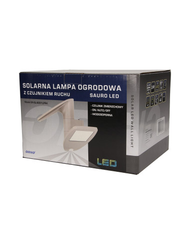 Lampa ogrodowa, solarna SAURO LED z czujnikiem...