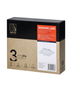 AKMAN LED 12W, oprawa downlight, podtynkowa, kwadratowa,... 2