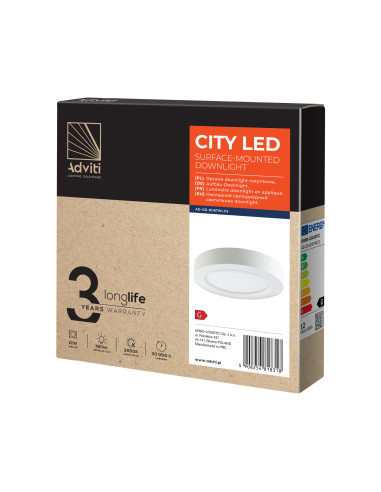 CITY LED 12W, oprawa downlight, natynkowa,...