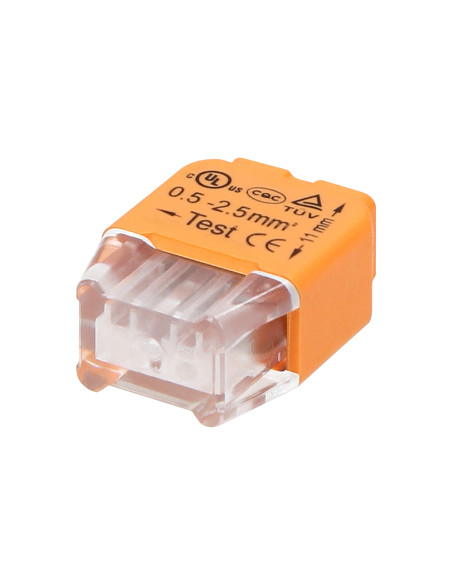 Złączka instalacyjna wciskana 2-przewodowa, na drut 0,75-2,5mm², IEC 300V/24A, Blister 10 szt.