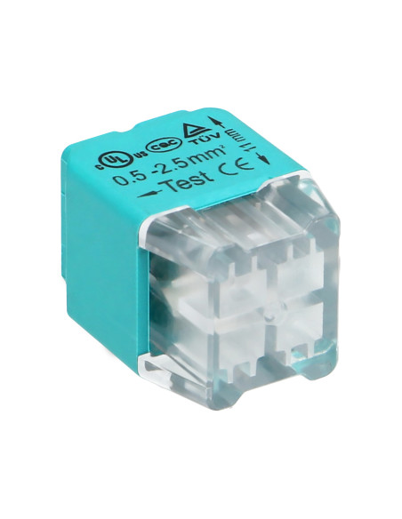 Złączka instalacyjna wciskana 4-przewodowa, dwurzędowa, na drut 0,75-2,5mm², IEC 300V/24A, 10 szt.