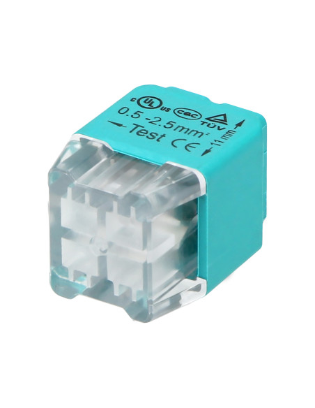 Złączka instalacyjna wciskana 4-przewodowa, dwurzędowa, na drut 0,75-2,5mm², IEC 300V/24A, 10 szt.