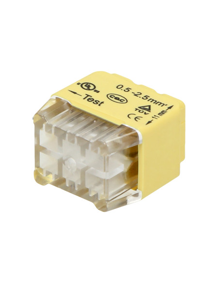 Złączka instalacyjna wciskana 6-przewodowa, dwurzędowa, na drut 0,75-2,5mm², IEC 300V/24A, 10 szt.