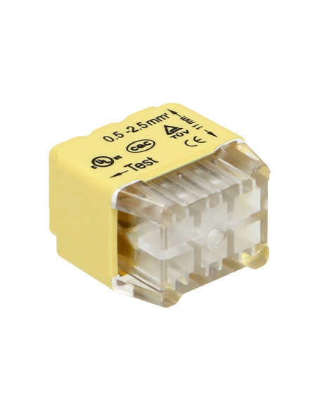 Złączka instalacyjna wciskana 6-przewodowa, dwurzędowa, na drut 0,75-2,5mm², IEC 300V/24A 50 szt.