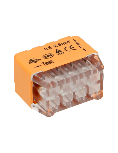 Złączka instalacyjna wciskana 8-przewodowa, dwurzędowa, na drut 0,75-2,5mm², IEC 300V/24A 50 szt.