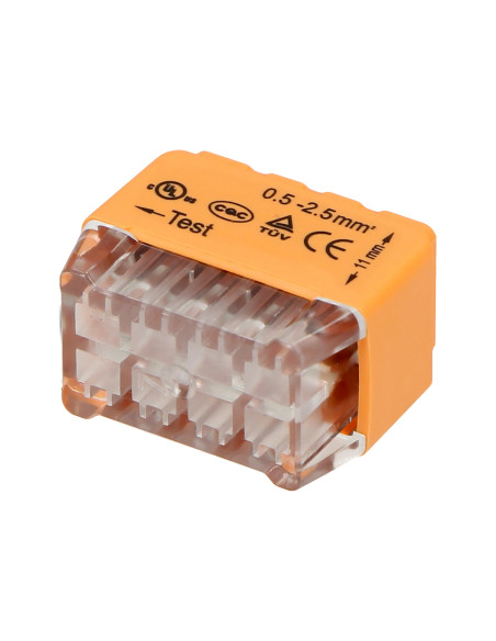 Złączka instalacyjna wciskana 8-przewodowa, na drut 0,75-2,5mm², IEC 300V/24A, Blister 8 szt.