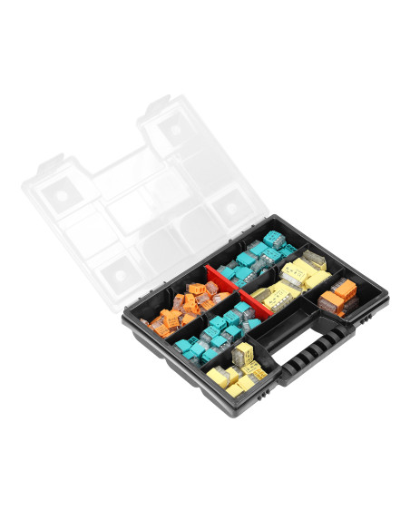  Zestaw złączek instalacyjnych HOUSE, 123 sztuk. Wciskane: 30x 2-przew. 30x 3-przew. 25x 4-przew. 20x 5-przew. 10x...