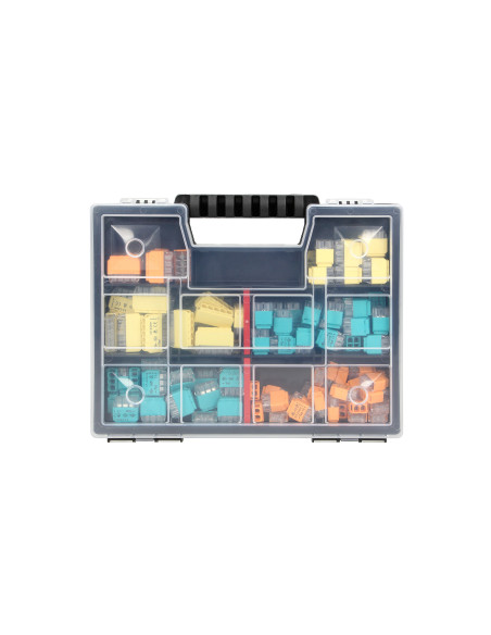  Zestaw złączek instalacyjnych HOUSE, 123 sztuk. Wciskane: 30x 2-przew. 30x 3-przew. 25x 4-przew. 20x 5-przew. 10x...