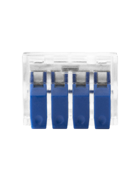 Złączka instalacyjna zaciskowa 4-przewodowa, na dowolny przewód 0,75-4mm², IEC 450V/32A,Blister 4 szt.