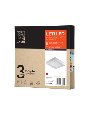 LETI LED 18W, oprawa downlight, natynkowa,...