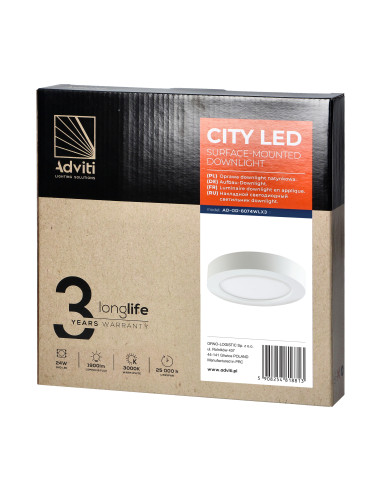 CITY LED 24W, oprawa downlight, natynkowa,...