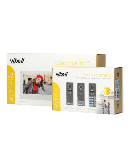 Zestaw wideodomofonowy, bezsłuchawkowy, kolor, LCD 7", menu OSD, sterowanie bramą, biały NOVEO