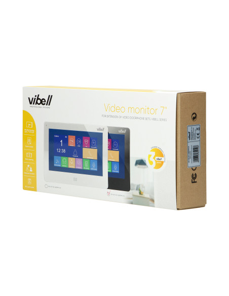  Wideo monitor bezsłuchawkowy, kolorowy, LCD 7”, do zastosowania w systemach VIBELL, dotykowy ekran, moduł pamięci,...
