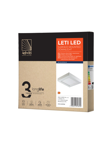 LETI LED 24W, oprawa downlight, natynkowa,...