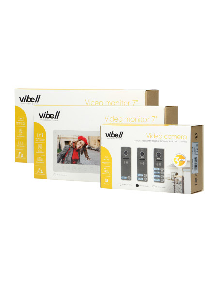 Zestaw wideodomofonowy 2-rodzinny, bezsłuchawkowy, kolor, LCD 7", menu OSD, sterowanie bramą, czarny NOVEO MULTI2