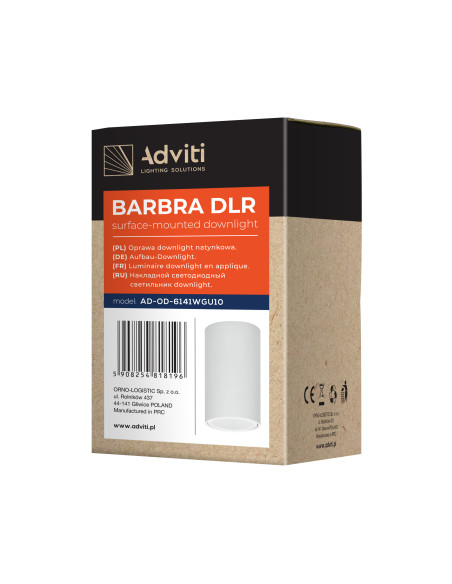 BARBRA DLR GU10 downlight max 50W, IP20, okrągły, biały, aluminium