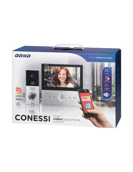  Zestaw wideodomofonowy CONESSI Full HD, bezsłuchawkowy monitor 7" LCD, kaseta zewnętrzna z czytnikiem kart i breloków...