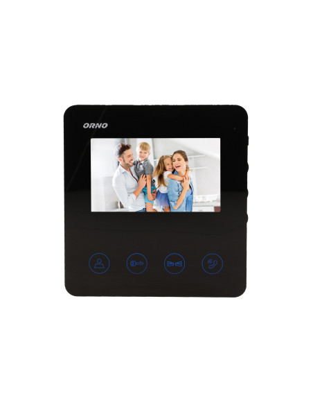 Zestaw wideodomofonowy, bezsłuchawkowy, kolor, LCD 4,3", czarny, DUX