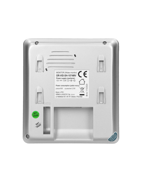  Zestaw wideodomofonowy 2-żyłowy bezsłuchawkowy, kolor, 4,3" LCD,  z czytnikiem breloków zbliżeniowych, czarny, NAOS...