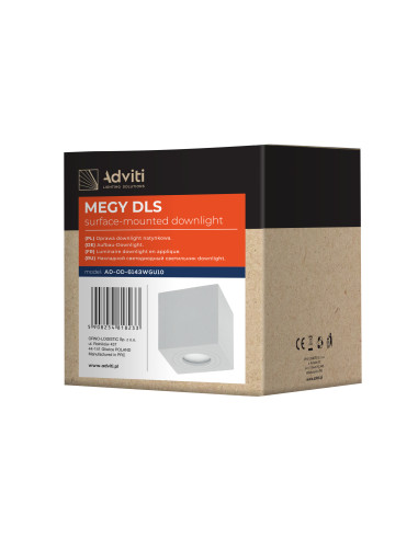 MEGY DLS GU10 downlight max 50W, IP54, kwadrat,...