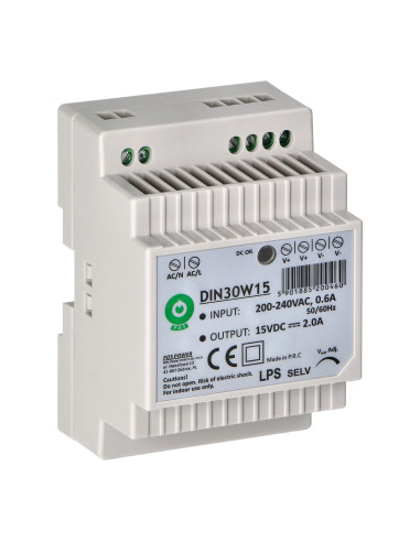 Zasilacz na szynę DIN, 15VDC, 2.0A 
