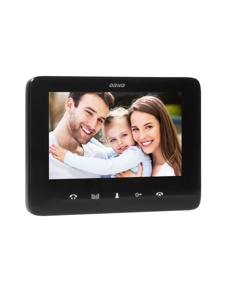  Zestaw wideodomofonowy 2-rodzinny bezsłuchawkowy, kolor,  LCD 7", z czytnikiem breloków zbliżeniowych, interkom,...