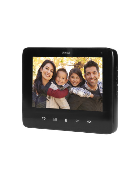  Zestaw wideodomofonowy 2-rodzinny bezsłuchawkowy, kolor,  LCD 7", z czytnikiem breloków zbliżeniowych, interkom,...