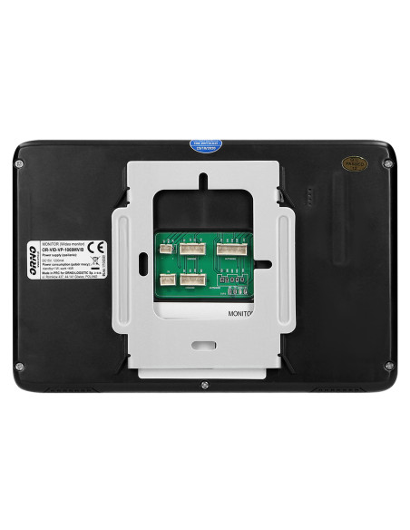 Zestaw wideodomofonowy, bezsłuchawkowy, kolor, LCD 7", interkom, z szyfratorem, natynkowy, czarny, SCUTI