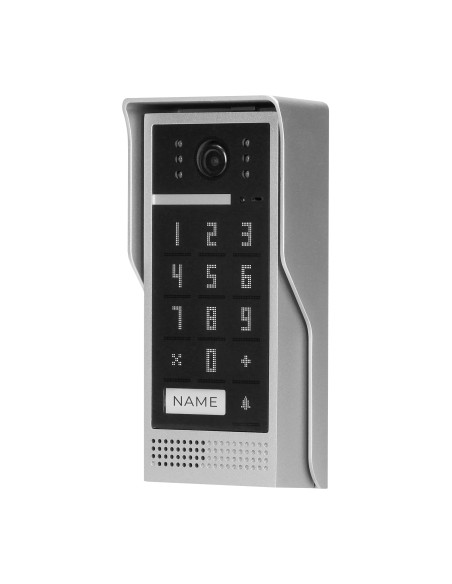 Zestaw wideodomofonowy, bezsłuchawkowy, kolor, LCD 7", interkom, z szyfratorem, natynkowy, czarny, SCUTI