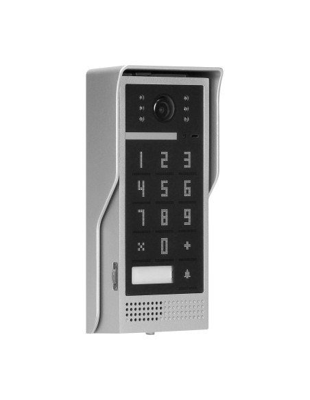 Zestaw wideodomofonowy, bezsłuchawkowy, kolor, LCD 7", interkom, z szyfratorem, natynkowy, czarny, SCUTI