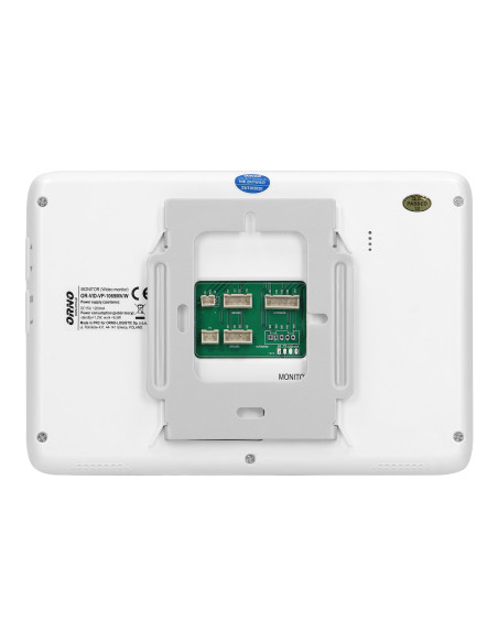 Zestaw wideodomofonowy, bezsłuchawkowy, kolor, LCD 7", interkom, z szyfratorem, natynkowy, biały, SCUTI