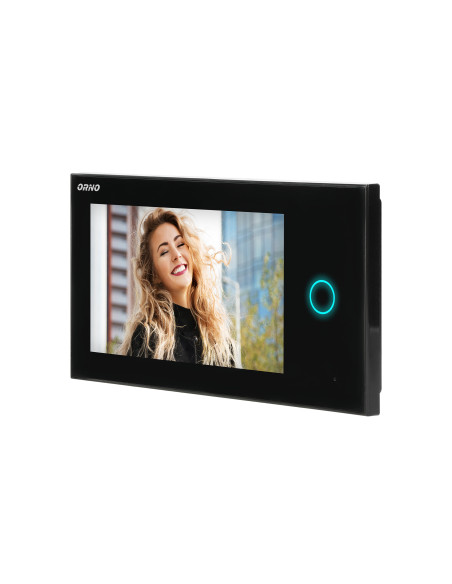 Wideo monitor bezsłuchawkowy, kolorowy, LCD 7", dotykowy, WI-FI, do zestawu APPOS, otwieranie bramy, czarny