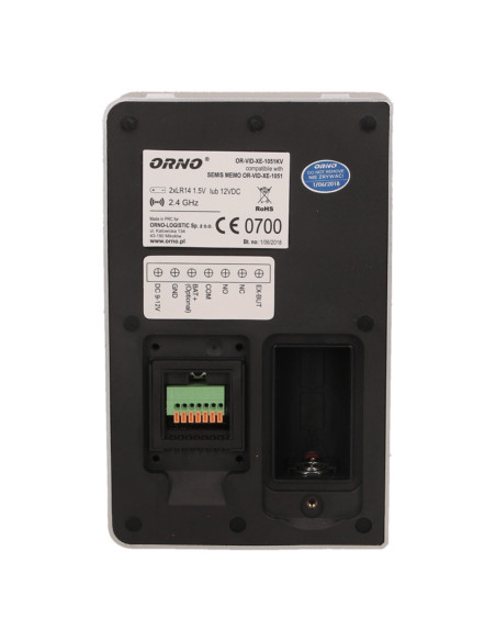 Zestaw wideodomofonowy, bezprzewodowy, zasięg 150m, kolor, LCD 2,4", pamięć, natynkowy, IP55, SEMIS MEMO