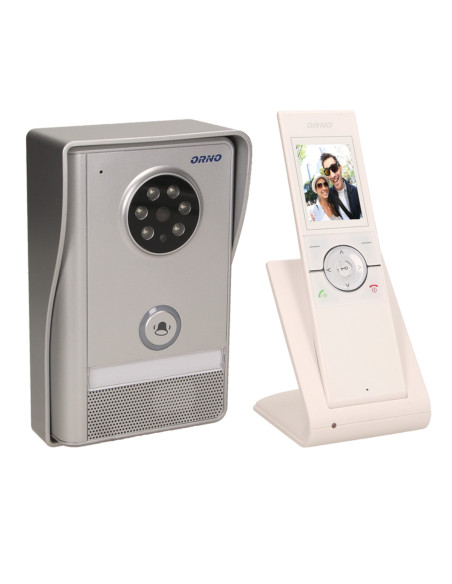 Zestaw wideodomofonowy, bezprzewodowy, zasięg 150m, kolor, LCD 2,4", pamięć, natynkowy, IP55, SEMIS MEMO