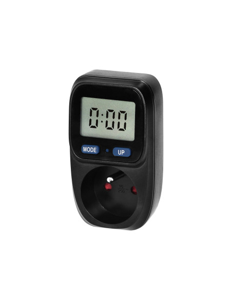 Watomierz, kalkulator energii z podświetlanym wyświetlaczem LCD, czarny