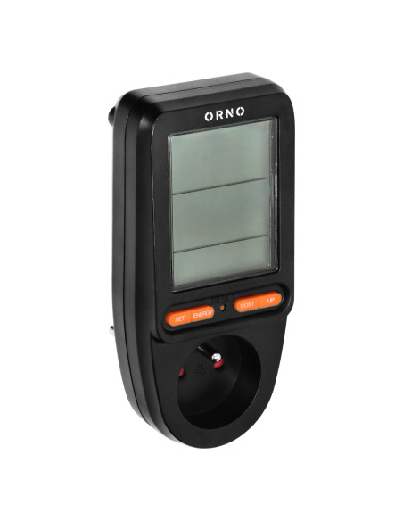 Watomierz, kalkulator energii z wyświetlaczem LCD, czarny