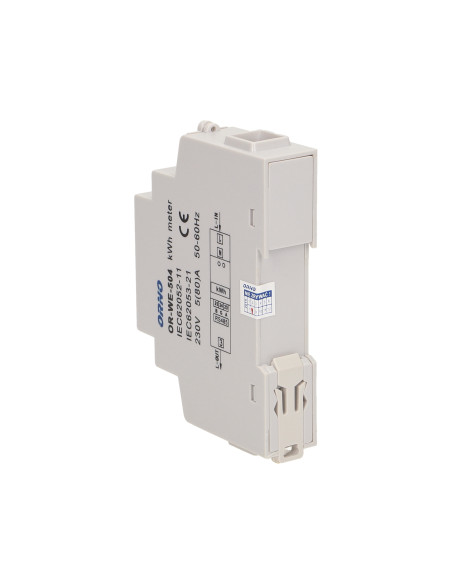 1-fazowy wskaźnik zużycia energii elektrycznej, 80A, port RS-485, 1 moduł, DIN TH-35mm