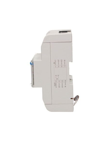 3-fazowy wskaźnik energii elektrycznej, 120A, 5 modułów, DIN TH-35mm, dodatkowy przycisk