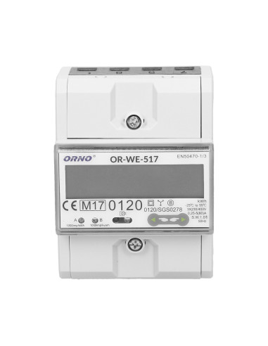 3-fazowy licznik energii elektrycznej, 80A,...