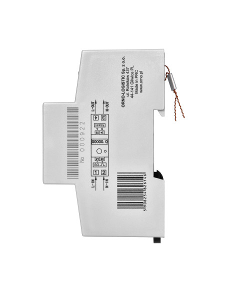  1-fazowy wskaźnik zużycia energii elektrycznej, 80A, MID, RS485, dodatkowy wskaźnik, wyjście impulsowe, przycisk...