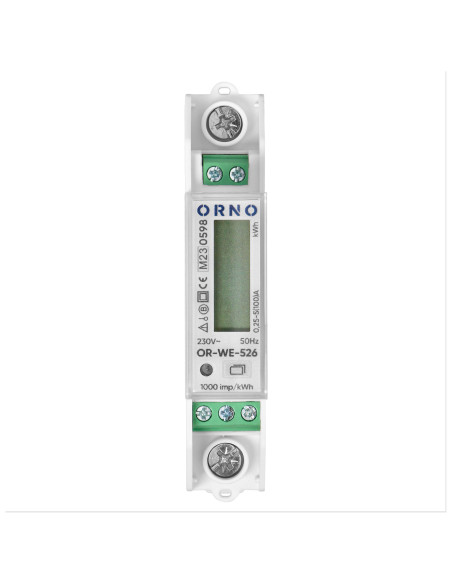 1-fazowy licznik energii elektrycznej 100A, wielotaryfowy, port RS-485, MID, 1 moduł, DIN TH-35mm, PV