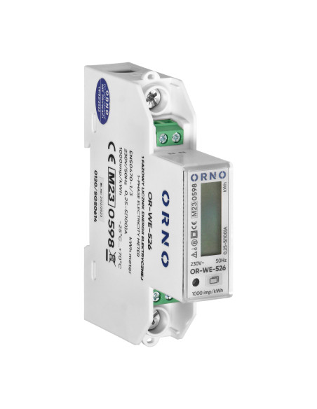 1-fazowy licznik energii elektrycznej 100A, wielotaryfowy, port RS-485, MID, 1 moduł, DIN TH-35mm, PV