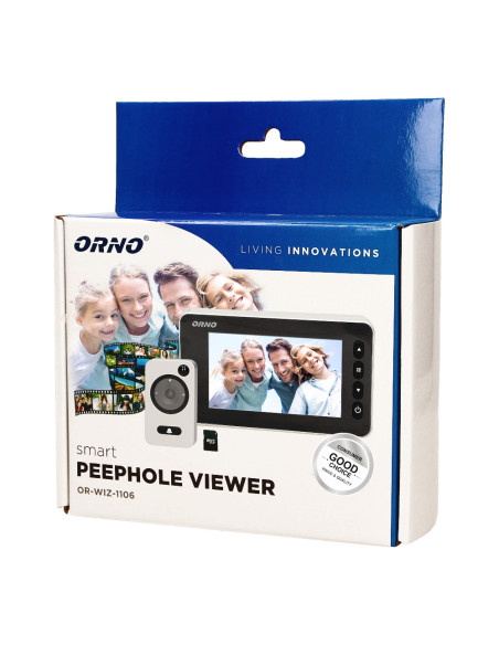  Elektroniczny wizjer do drzwi 4,3" z funkcją nagrywania na kartę Micro SD, czujnikiem ruchu i menu w 9 językach,...