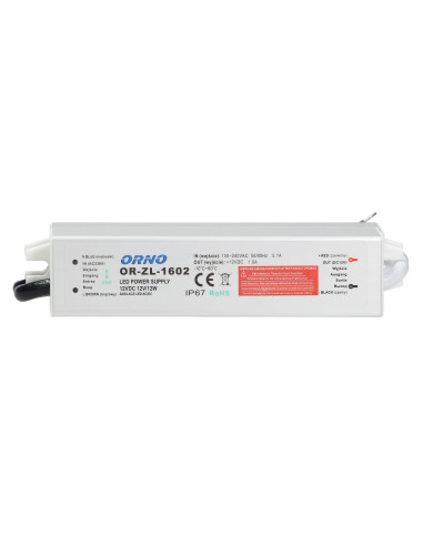 Zasilacz do LED 12VDC 12W, IP67