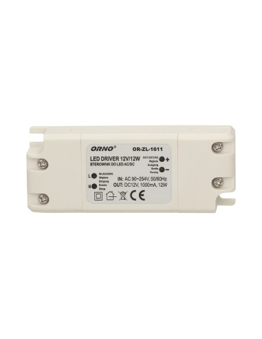 Zasilacz do LED 12VDC 12W, IP20